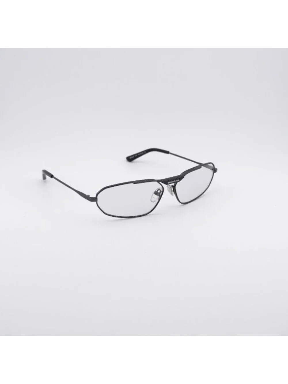 Balenciaga BB0245S 004 Sunglasses Gunmetal Geometric Frame, Light Grey Lenses